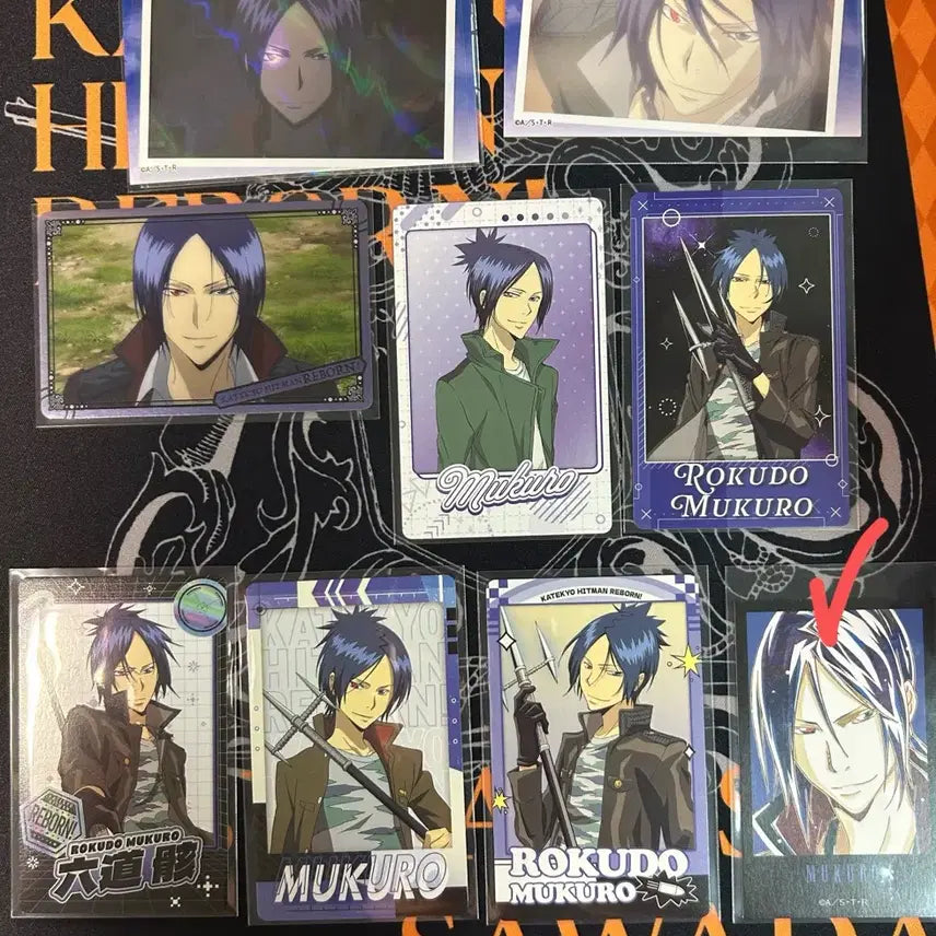 [BUNJANG] Katekyo Hitman Reborn! Mukuro Rokudo Card Bundle / 가히리 무쿠로 파샤 스냅마이드 클리어 메탈 스티커 일괄