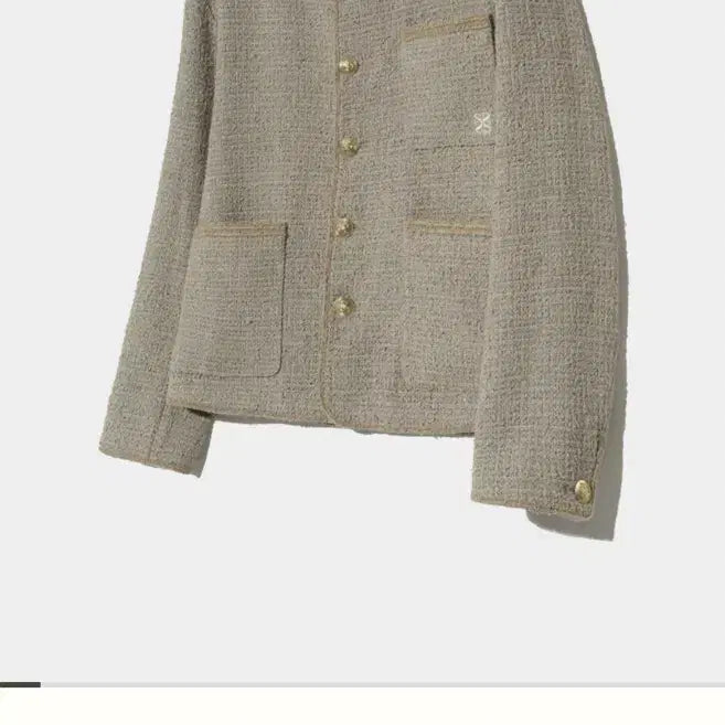 [SOLD OUT] 새턴 칼라리스 투톤 트위드 자켓 베이지 블루 M