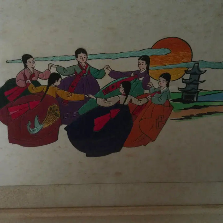 [BUNJANG] Korean Traditional Folk Painting Embroidered Frame / 전통 그림 자수액자