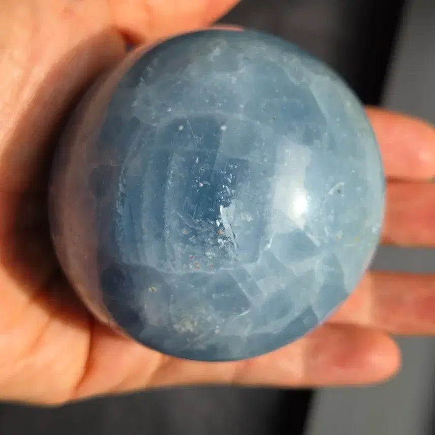 [BUNJANG] Blue Calcite Sphere 6.4cm Natural Crystal / 천연 원석 - 블루 칼사이트 스피어 6.4cm