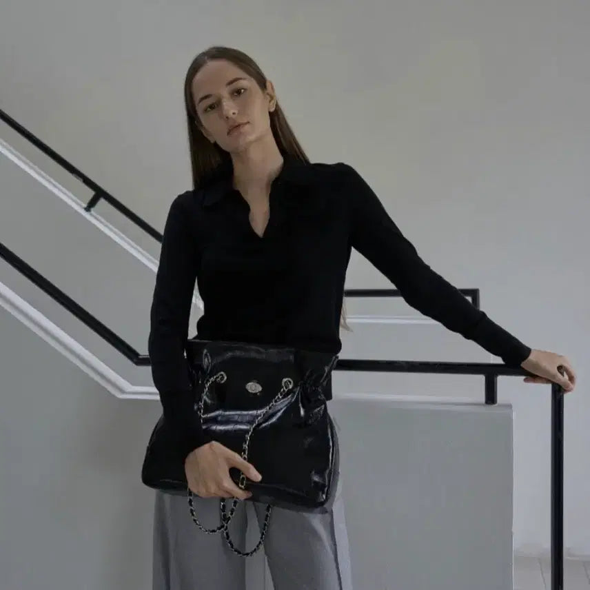 [BUNJANG] Cardinal Red Raffia Bag Black / (새상품급)카디널레드 라피백 블랙