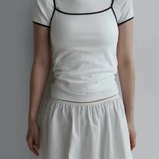 [BUNJANG] Laroom Short-Sleeve T-shirt &amp; Tank Top Set / 라룸 반팔 티셔츠 나시 세트