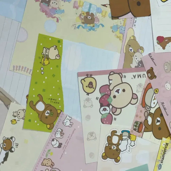 [BUNJANG] Rilakkuma Korilakkuma Vintage Memo Pad Paper Split Set / 리락쿠마 코리락쿠마 고전 메모지 편지지 소분 분철 띵