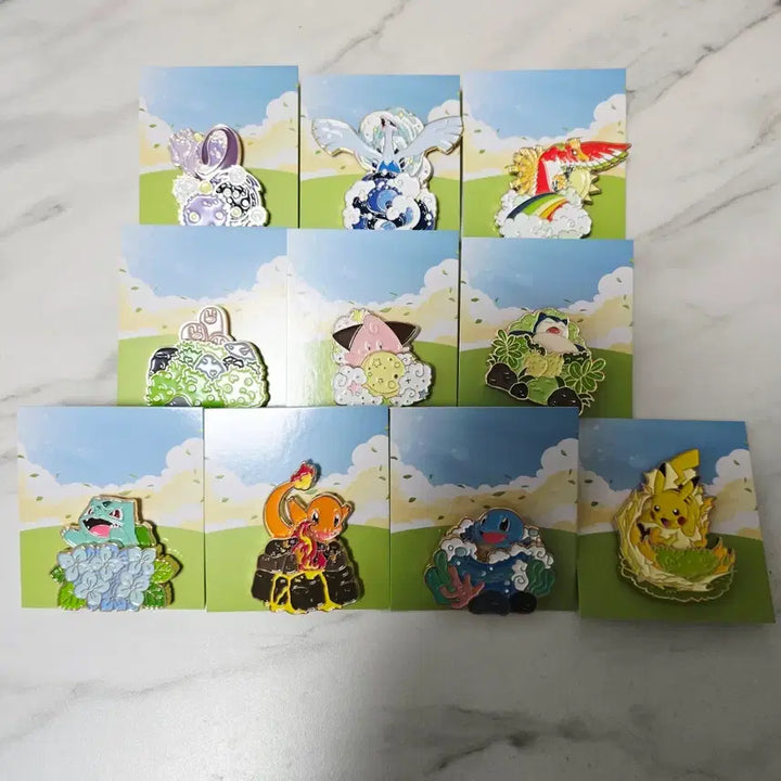 [BUNJANG] Isak Toast Pokemon Metal Badge Full Set (10 Types) / (풀세트) 이삭토스트 포켓몬 뱃지 10종