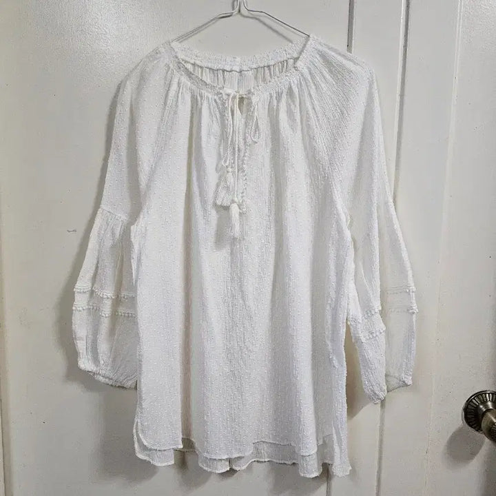 [BUNJANG] The Edge Cotton Blouse - Ivory / 미착용)더엣지 블라우스66~