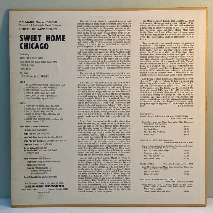 [BUNJANG] Various Artists Sweet Home Chicago 1969 Blues LP / (수입중고LP-블루스) VA -Sweet Home Chicago