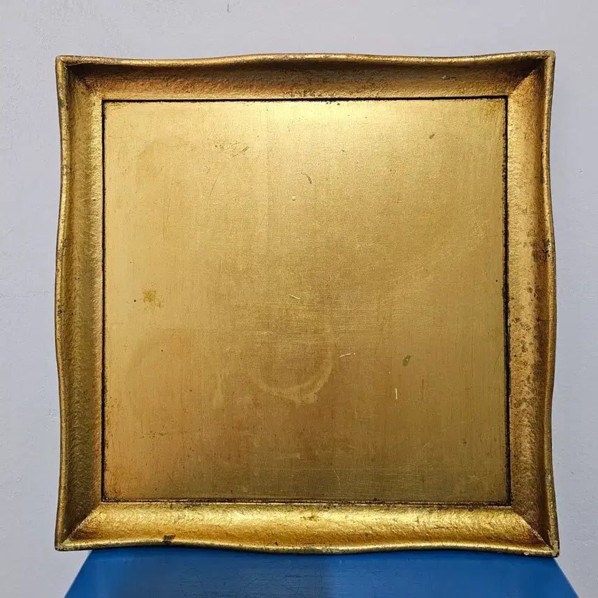 [BUNJANG] Italian Vintage Gilt Tray (70s-80s) / 이태리 70-80년대제작 빈티지 금박 트레이  31.5*31.5