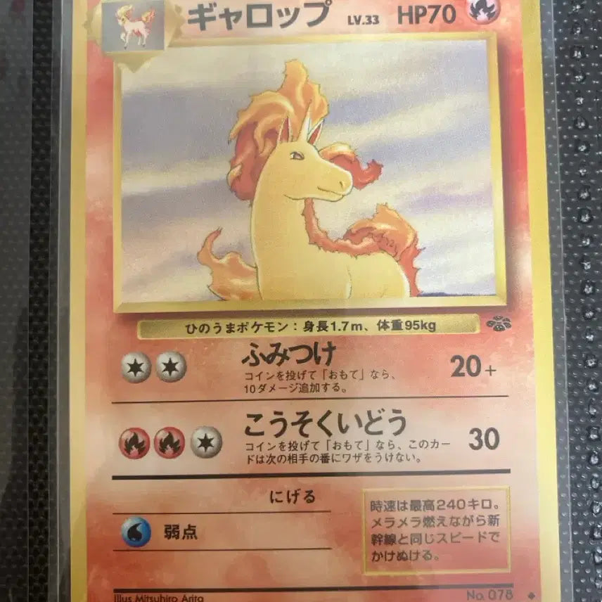 [BUNJANG] Pokemon Card Old Back Japanese First Edition Rapidash / 포켓몬카드 일판 초판 올드백 날쌩마