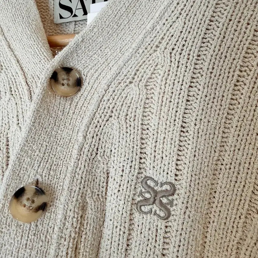 [BUNJANG] SaeTeR Knit Cardigan Cream WS / 세터 니트 가디건 크림 새상품