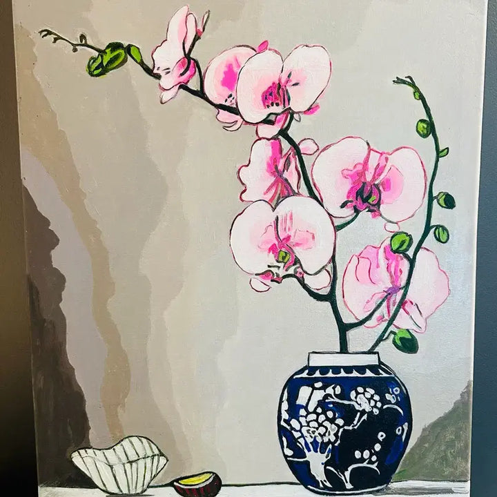 [BUNJANG] Pink Orchid Painting Canvas / 핑크난그림(캔버스)