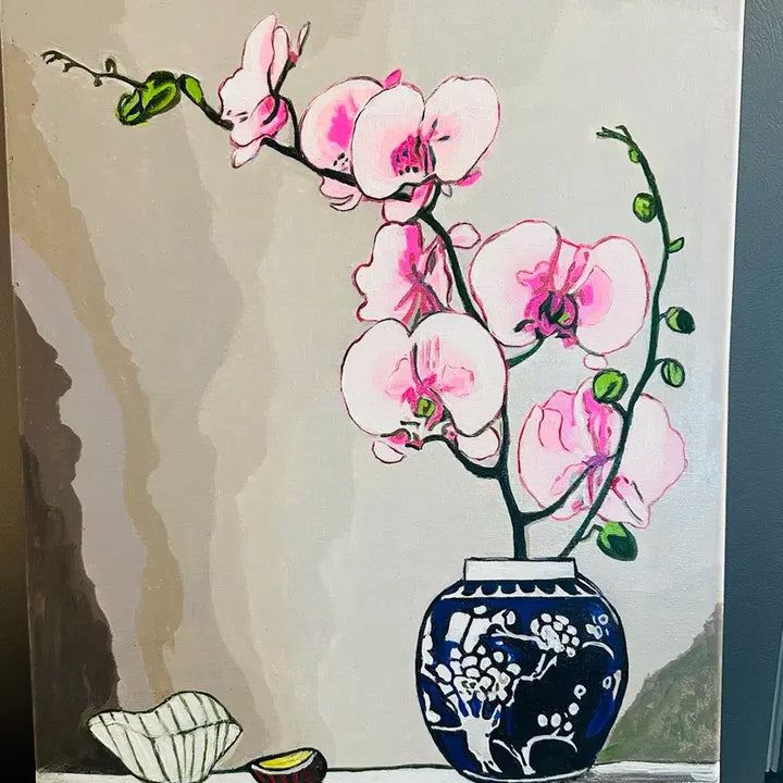 [BUNJANG] Pink Orchid Painting Canvas / 핑크난그림(캔버스)