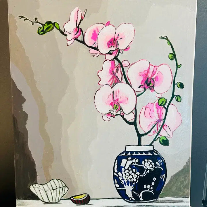 [BUNJANG] Pink Orchid Painting Canvas / 핑크난그림(캔버스)