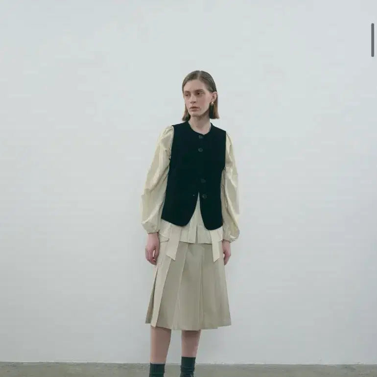 [BUNJANG] Ethos Whole Pleats Midi Skirt Beige M / Ethos 에토스 스커트 whole pleats midi skirt M