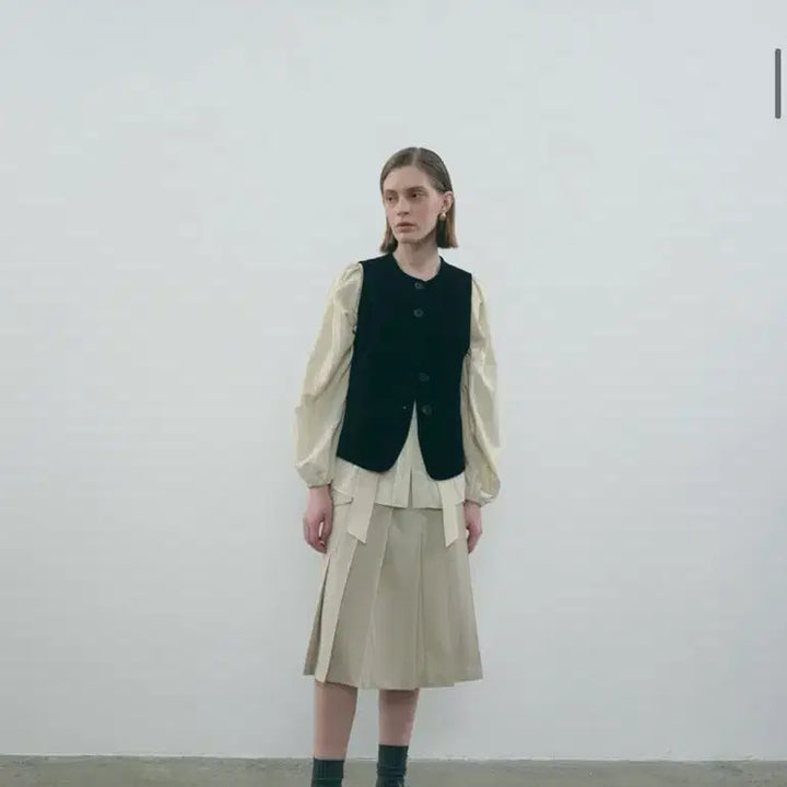 [BUNJANG] Ethos Whole Pleats Midi Skirt Beige M / Ethos 에토스 스커트 whole pleats midi skirt M