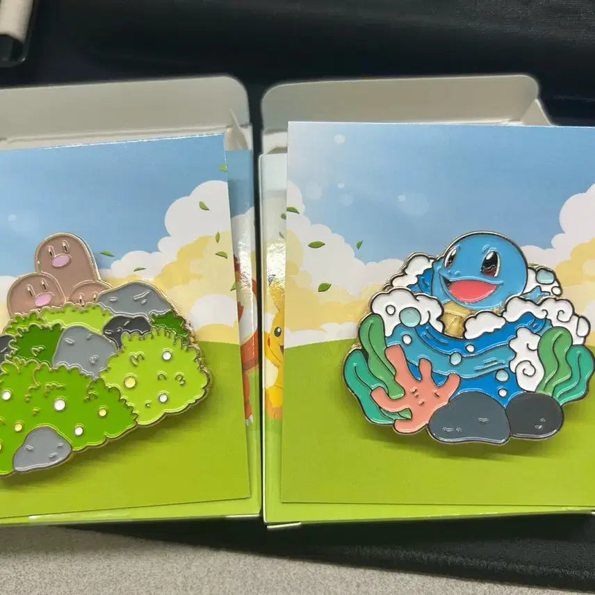 [BUNJANG] Isak Toast "Squirtle" "Diglett" Bundle Set Badges / 이삭토스트 뱃지 꼬부기 닥트리오 일괄