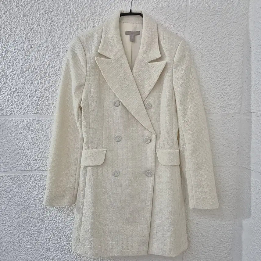 [BUNJANG] H&amp;M Tweed Double Button Jacket Ivory / h&amp;m 트위드 더블 버튼 재킷 아이보리