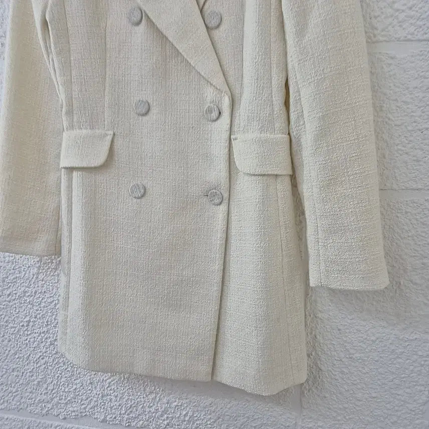 [BUNJANG] H&amp;M Tweed Double Button Jacket Ivory / h&amp;m 트위드 더블 버튼 재킷 아이보리