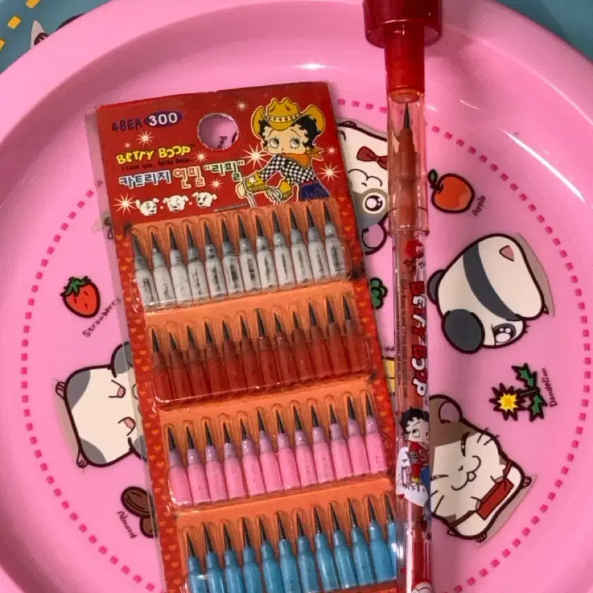 [BUNJANG] Betty Boop Vintage Stationery Set (File Folder + Cartridge Pencil Stamp + Cartridge Refill) / 고전문구 베티붑 세트(파일+카트리지연필 스탬프+카트리지리필)
