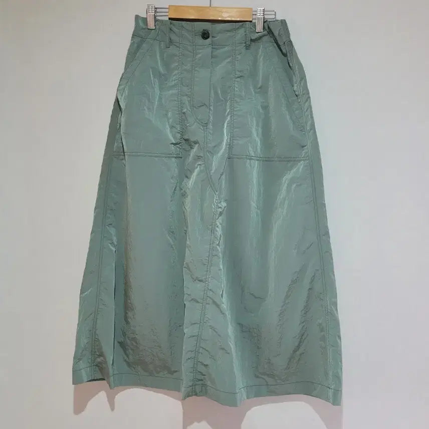 [BUNJANG] Bimin Crinkly Cargo Long Skirt Khaki / 제평 바이민 바스락 스커트
