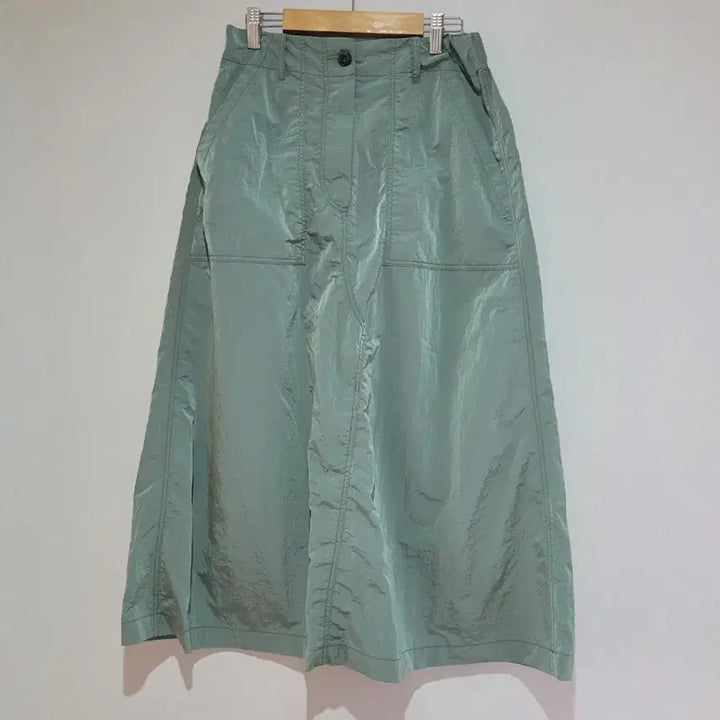 [BUNJANG] Bimin Crinkly Cargo Long Skirt Khaki / 제평 바이민 바스락 스커트