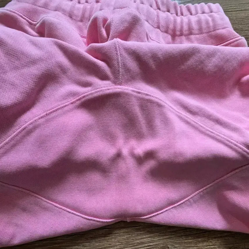 [BUNJANG] ALL EYES DOWN Pink Washed Training Shorts / 올아이즈다운 핑크 워싱 츄리닝 반바지