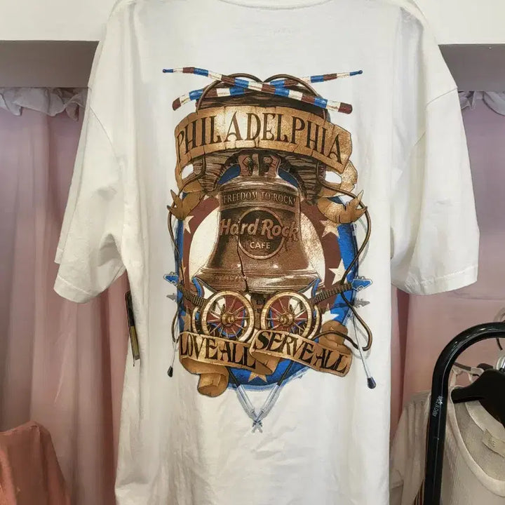 [BUNJANG] Hard Rock Cafe Philadelphia T-Shirt White / 하드락카페 필라델피아 반팔티 화이트