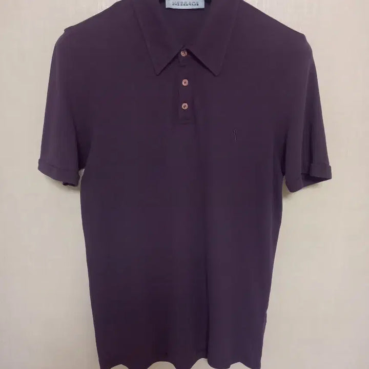 [BUNJANG] Versace Collection Polo Collar T-Shirt Burgundy/Wine / 베르사체 컬렉션 폴로카라티 95~날씬100