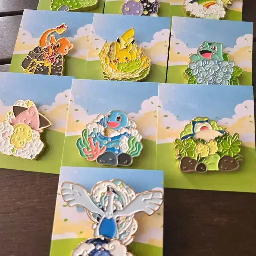 [BUNJANG] Lee Sang Toast Pokemon Badge 10-Piece Full Set / 10종 풀셋) 이삭토스트 포켓몬뱃지 10종 풀세트 이삭 포켓몬 뱃지