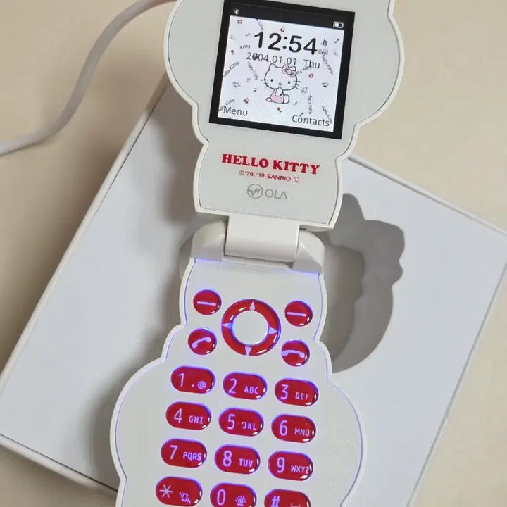 [BUNJANG] Classic Hello Kitty Feature Phone Figurine KT-01BT Die-Cut Hello Kitty Phone / 고전키티 피처폰 휴대폰 핸드폰 폴더폰 피규린 KT-01BT 다이컷 키티폰