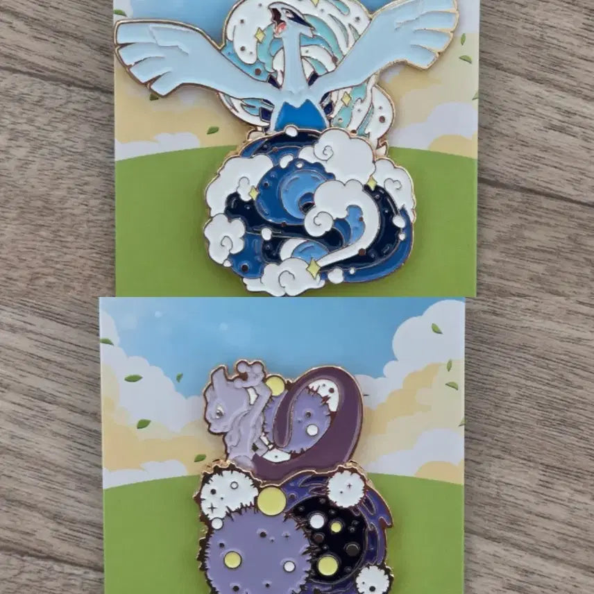 [BUNJANG] Isaac Toast Pokémon Badges Lugia &amp; Mewtwo / 이삭토스트 포켓몬 뱃지 루기아 뮤츠