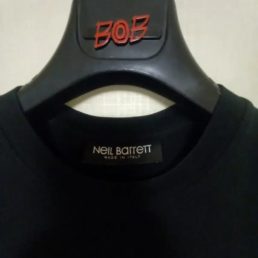 [BUNJANG] Neil Barrett Coated Print Neck T-Shirt Size 95 / 닐바렛 코팅 프린트넥 95