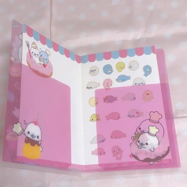 [BUNJANG] San-X Heisei Sweet Mamegoma Ttibusil Binder Mini File / 고전 헤이세이 산엑스 스위트 마메고마 띠부씰 바인더 미니 파일