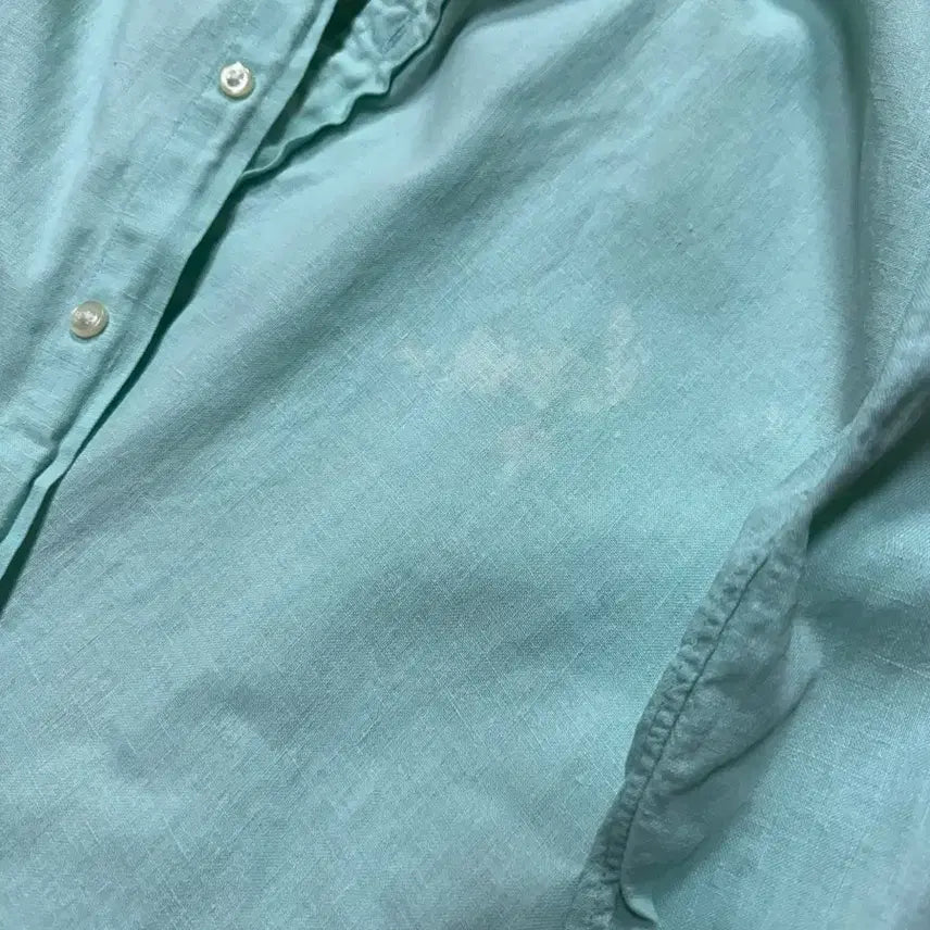 [BUNJANG] Polo Ralph Lauren Mint Button-Down Shirt with Pink Logo Accent / 폴로 민트색 셔츠