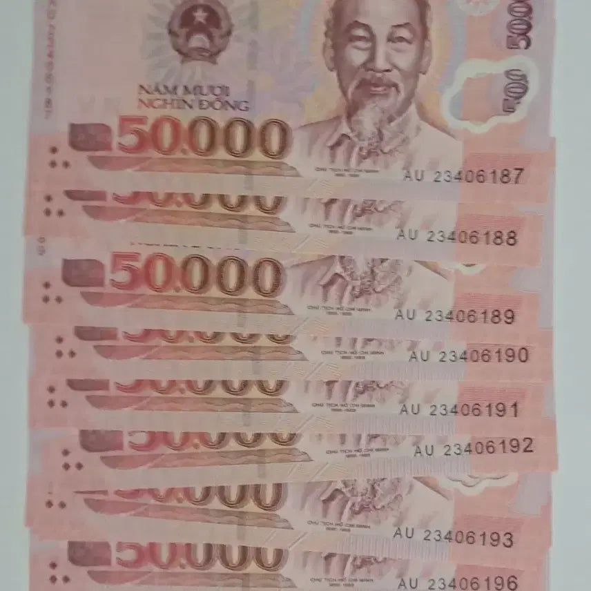 [BUNJANG] Vietnam 50,000 Dong Uncirculated Banknotes (12 pcs) / 베트남 50,000동 완전미사용 12장