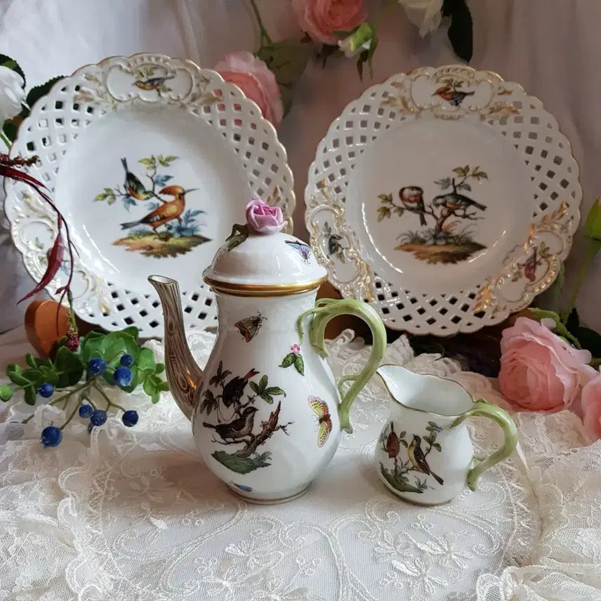 [BUNJANG] German Dresden Openwork Plate Set / 독일드레스덴 투각볼접시