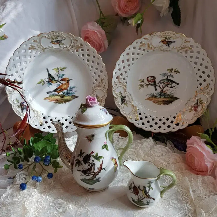 [BUNJANG] German Dresden Openwork Plate Set / 독일드레스덴 투각볼접시