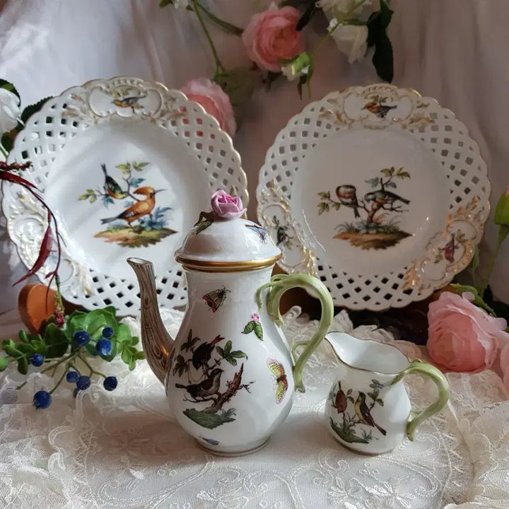 [BUNJANG] German Dresden Openwork Plate Set / 독일드레스덴 투각볼접시