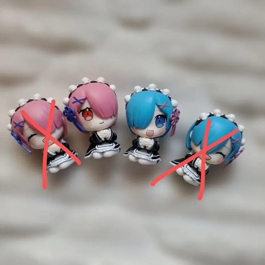 [BUNJANG] Re:Zero Ram Rem Mini Figure / 리제로 렘 람 미니 피규어 가챠