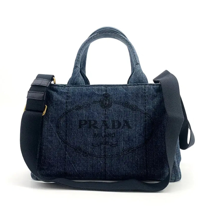 [BUNJANG] Prada Denim Canapa Tote Bag Shoulder Bag 2-Way / [백화점구매] 프라다 데님 카나파 토트백 겸 숄더백 2way b2439g