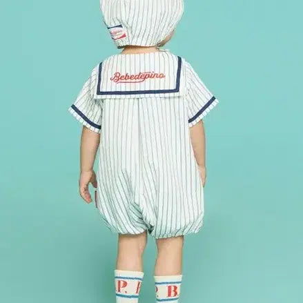 [BUNJANG] Bebe de Pino Ice Cream Stripe Bodysuit Set - Size 85 / [베베드피노] 아이스크림 스트라이트 바디수트 85