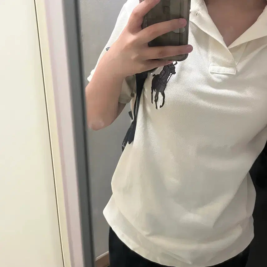 [BUNJANG] Polo Ralph Lauren Ivory Cotton Polo Shirt - Size M / 폴로 카라티 아이보리 M