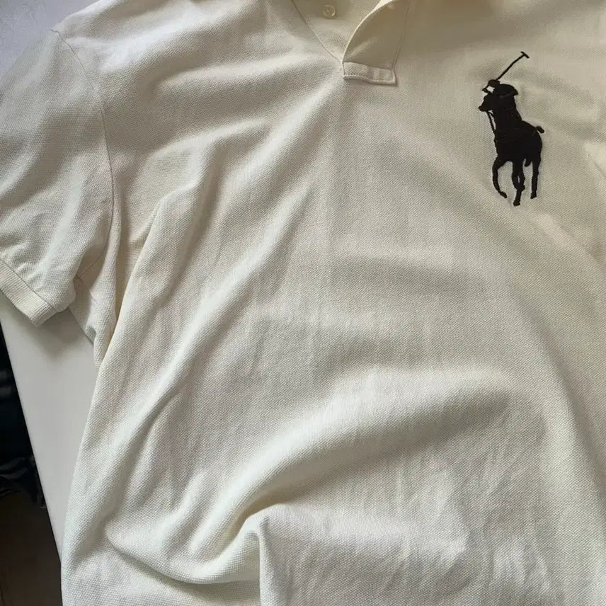 [BUNJANG] Polo Ralph Lauren Ivory Cotton Polo Shirt - Size M / 폴로 카라티 아이보리 M