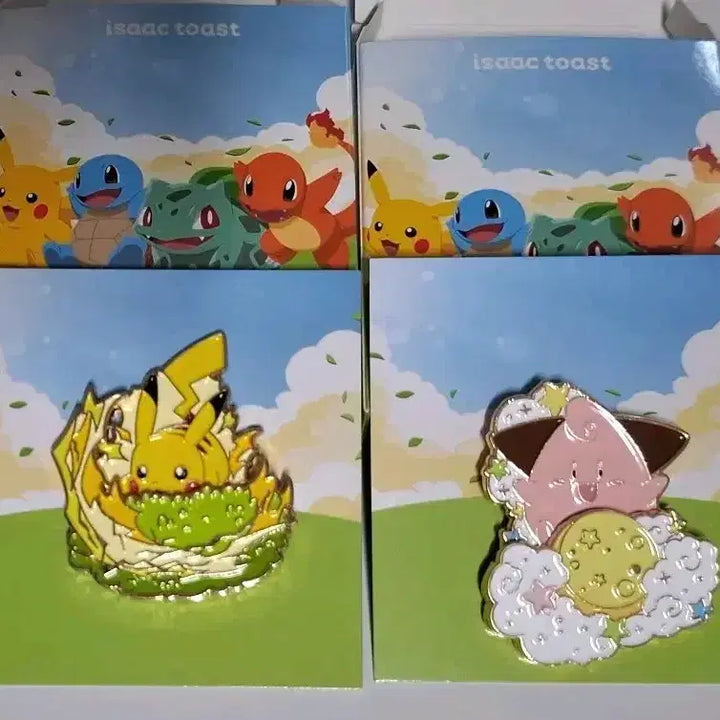 [SOLD OUT] 이삭토스트 포켓몬 뱃지 2종 일괄(피카츄, 삐)