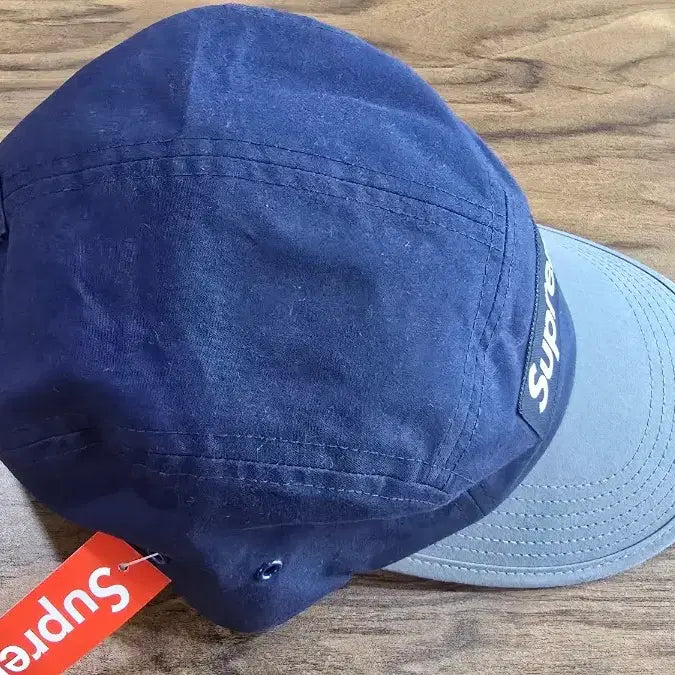 [BUNJANG] Supreme Waxed Cotton Camp Cap Navy FW21 / [새상품]슈프림 왁스드 코튼 캠프캡 네이비 - 21FW