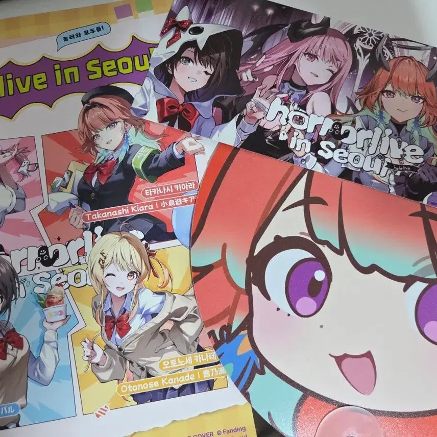 [BUNJANG] Hololive Horrorlive Pamphlet &amp; Special Entry Ticket (Kiara Fan) / 홀로라이브 horrorlive 팜플렛 입장특전티켓 키아라부채 일괄