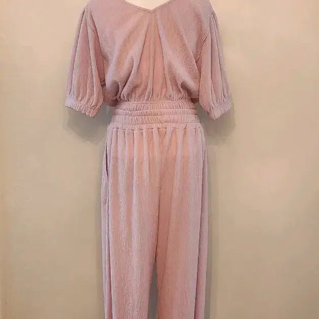 [BUNJANG] Pleated Reversible Banding Setup (Pink, Black) / 플리츠 양면 밴딩셋업 ( 핑크, 블랙)