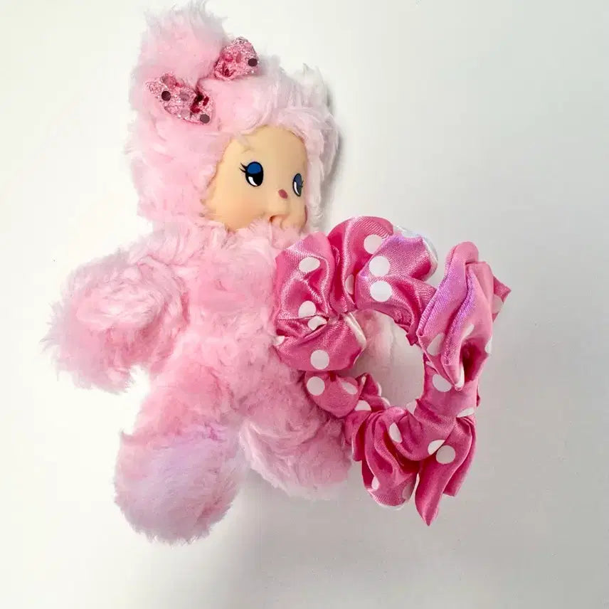 [BUNJANG] Monchhichi ChamCham Bear Pink Headband / 몬치치 챰챰베어 핑크 헤어밴드