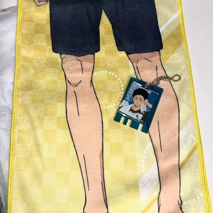 [BUNJANG] Haikyuu Akaashi Keiji Gokurakutan Towel + Keychain Bundle Set / 하이큐 아카아시 케이지 극락탕 타올 + 키체인 키링 일괄