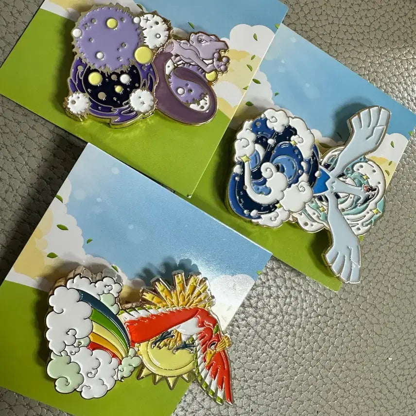[BUNJANG] Isak Toast Pokemon Badge Secret Set (Lugia, Ho-Oh, Mewtwo) / 이삭토스트 포켓몬 뱃지 시크릿 3종 세트 루기아 칠색조 뮤츠