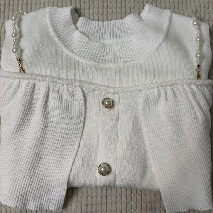 [SOLD OUT] 그레일 펄 스트랩 오프숄더 니트 탑스 아이보리 grl 일브 스나계
